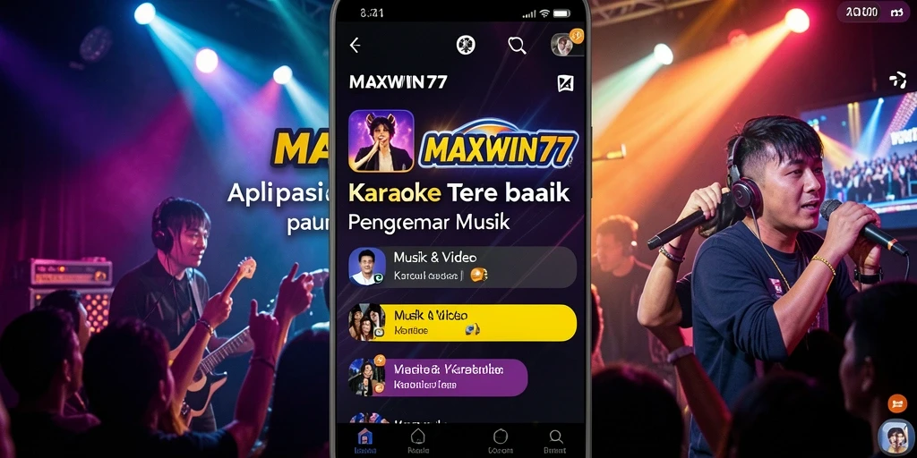 Antarmuka aplikasi MAXWIN77 yang menarik dan interaktif untuk karaoke.
